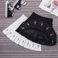GOTH EMBROIDERY PLEATED SKIRT SS2936